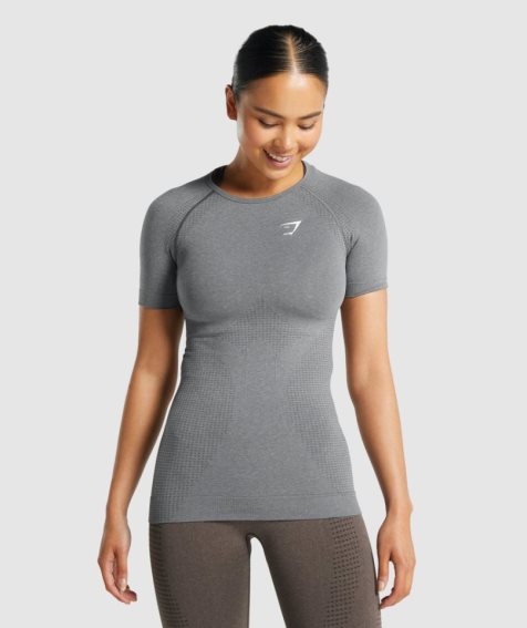 Women's Gymshark Vital Seamless 2.0 T-Shirts Grey | CA N30A51